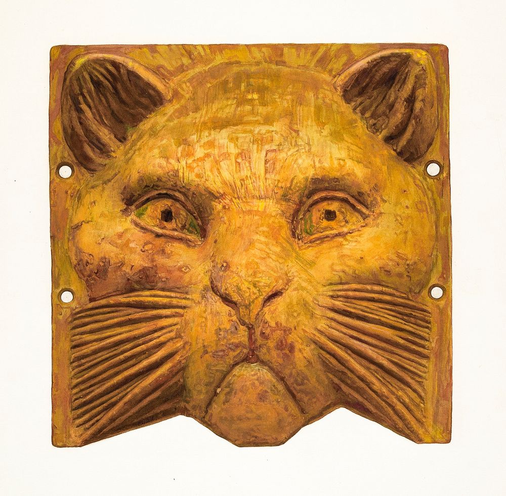 Cast Iron Cat's Head (1935&ndash;1942) by Jane Iverson. Original from The National Gallery of Art. Digitally enhanced by…