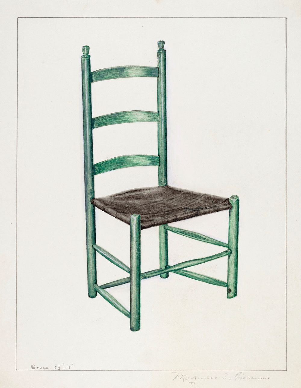 "Ladder Back" Chair - Called "Jolting Chair" (c. 1936) by Magnus S. Fossum. Original from The National Gallery of Art.…