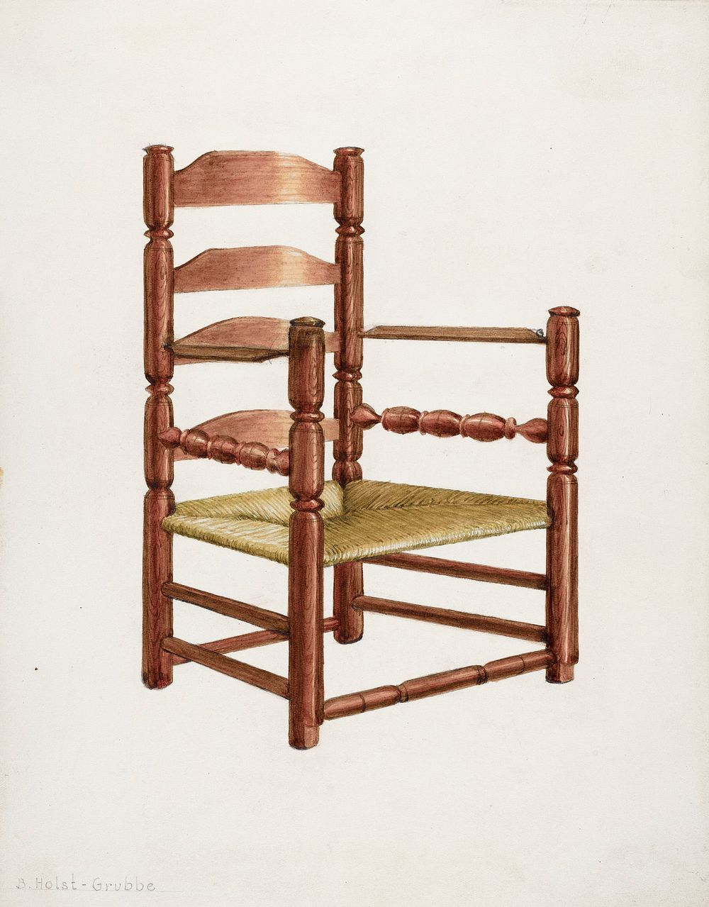 Chair (1935&ndash;1942) by B. Holst Grubbe. Original from The National Gallery of Art. Digitally enhanced by rawpixel.
