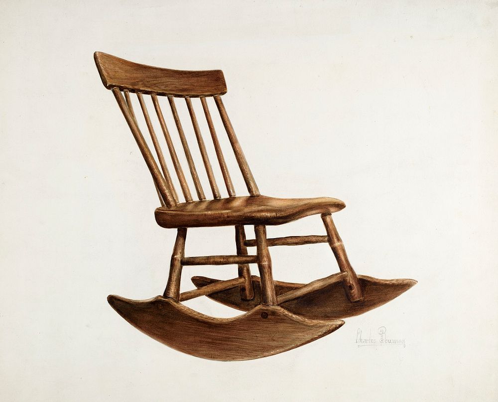 Chair (ca.1936) by Charles Bowman. Original from The National Gallery of Art. Digitally enhanced by rawpixel.