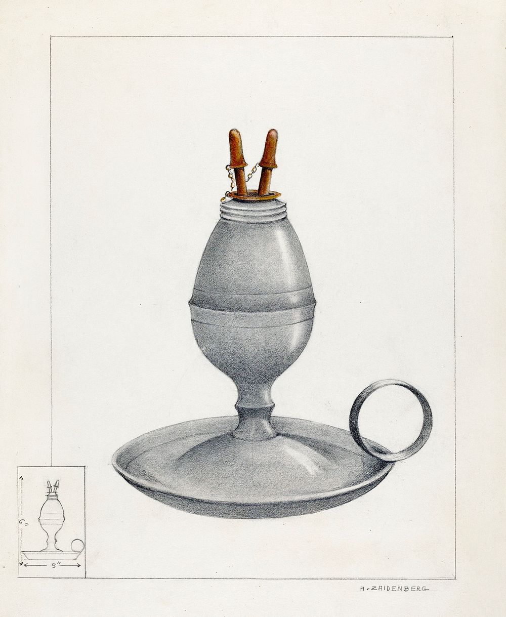 Chamber Lamp (ca.1936) by A. Zaidenberg. Original from The National Gallery of Art. Digitally enhanced by rawpixel.