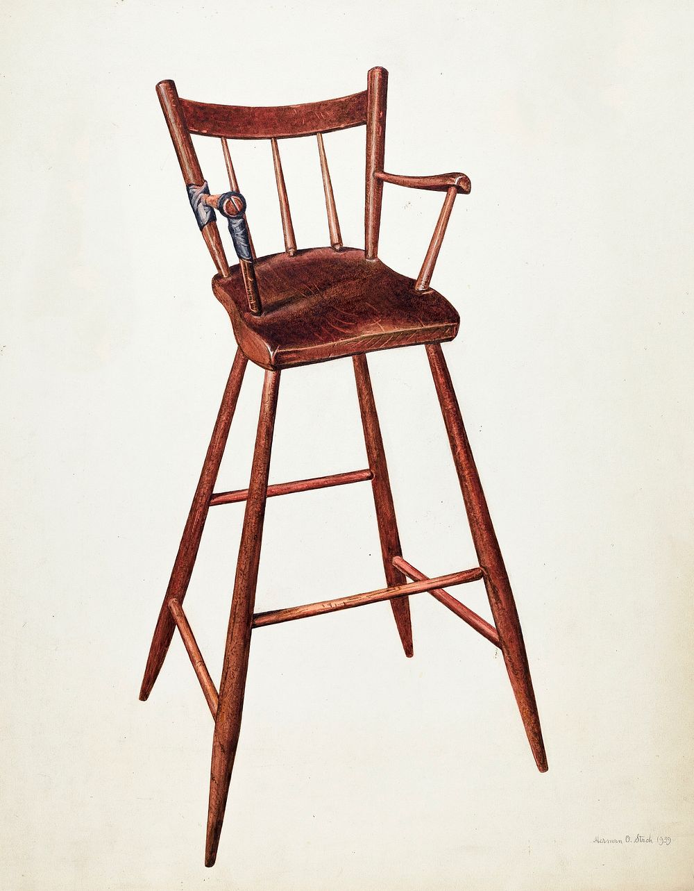 Child's High Chair (1939) by Herman O. Stroh. Original from The National Gallery of Art. Digitally enhanced by rawpixel.