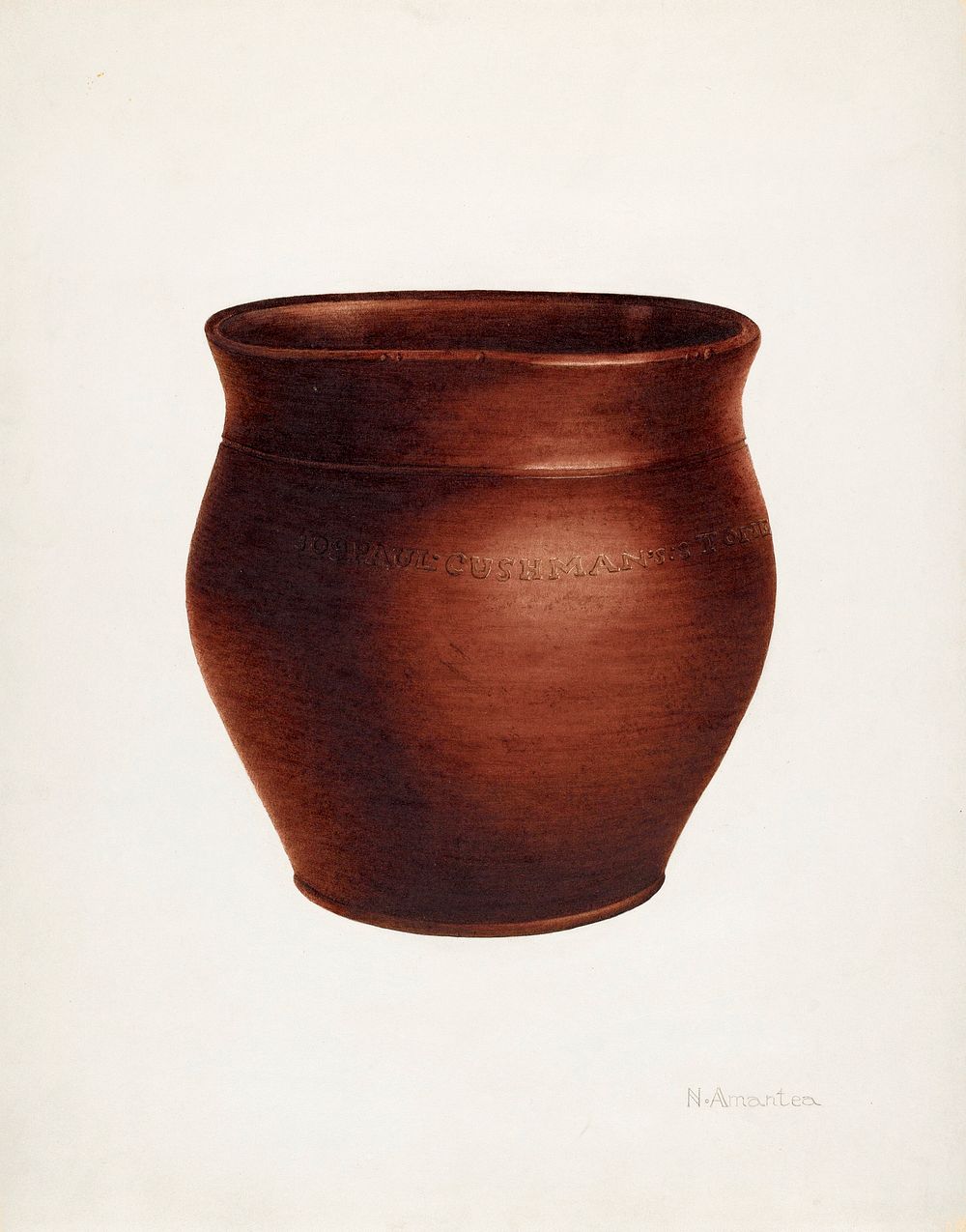 Pot (ca.1938) by Nicholas Amantea. Original from The National Gallery of Art. Digitally enhanced by rawpixel.