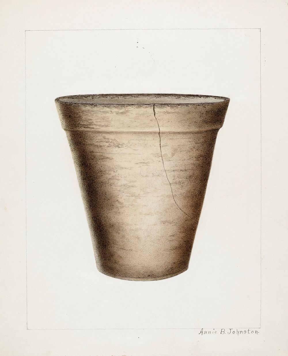 Pottery Flower Pot (ca.1937) by Annie B. Johnston. Original from The National Galley of Art. Digitally enhanced by rawpixel.