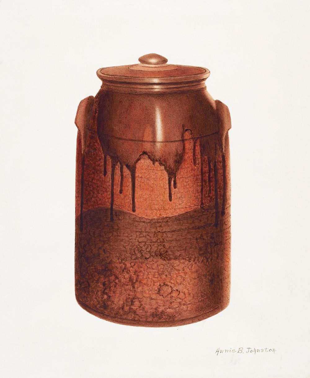Pottery Jar with Lid (ca.1938) by Annie B. Johnston. Original from The National Gallery of Art. Digitally enhanced by…
