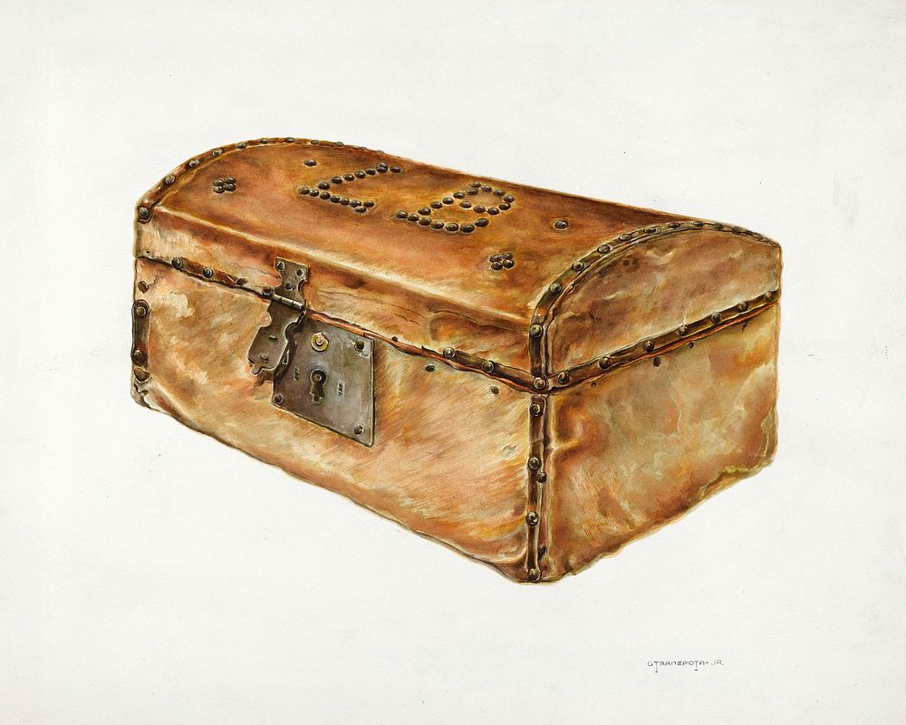 Rawhide Chest (ca.1937) by Gerald Transpota. Original from The National Gallery of Art. Digitally enhanced by rawpixel.