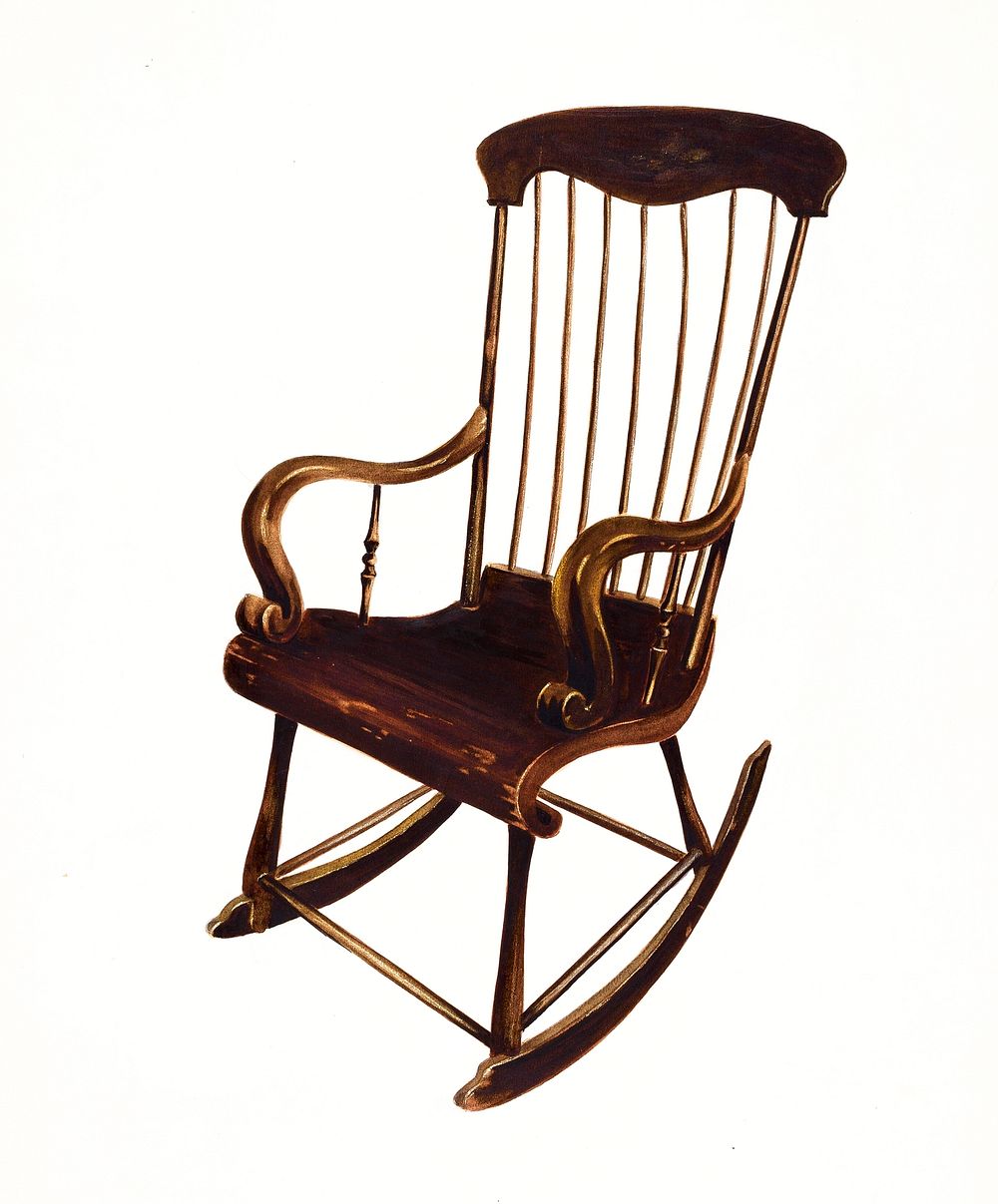 Rocking Chair: Bishop Hill (1935-1942) by William Spiecker. Original from The National Galley of Art. Digitally enhanced by…