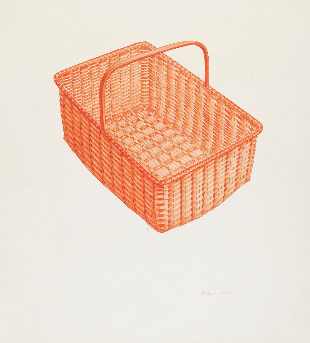 Shaker Laundry Basket (ca.1939) by Orville A. Carroll. Original from The National Gallery of Art. Digitally enhanced by…