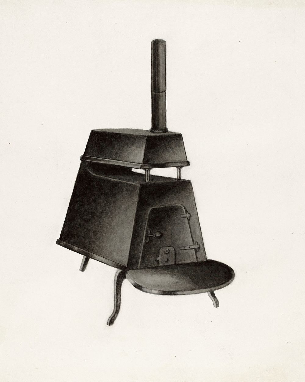 Shaker Stove (ca.1937) by George V. Vezolles. Original from The National Gallery of Art. Digitally enhanced by rawpixel.