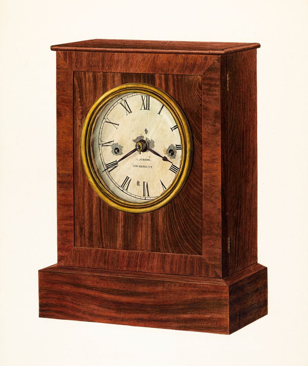 Shelf Clock (c. 1940) by Harry Eisman. Original from The National Gallery of Art. Digitally enhanced by rawpixel.