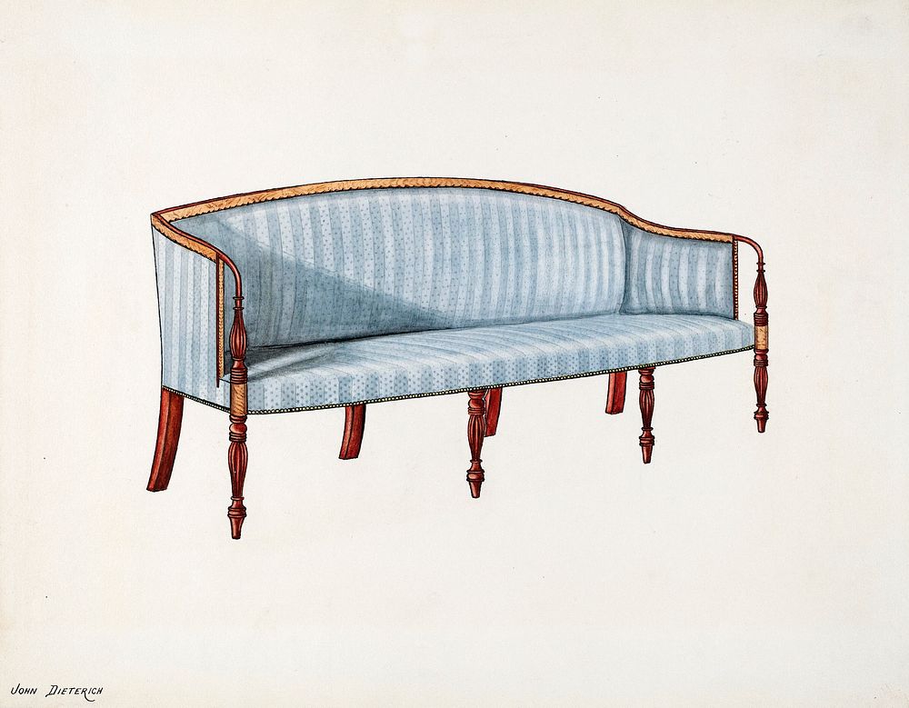 Sofa (1936) by John Dieterich. Original from The National Gallery of Art. Digitally enhanced by rawpixel.