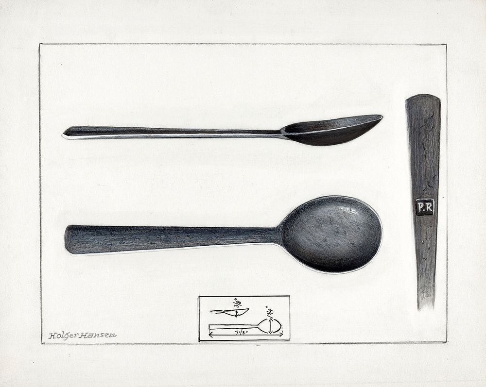 Spoon (1935&ndash;1942) by Holger Hansen. Original from The National Gallery of Art. Digitally enhanced by rawpixel.