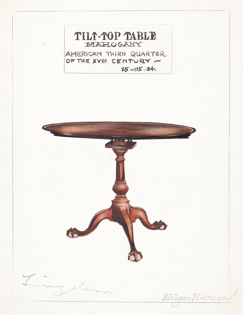 Tilt-top Table (1935&ndash;1942) by Holger Hansen & Rolland Livingstone. Original from The National Gallery of Art.…