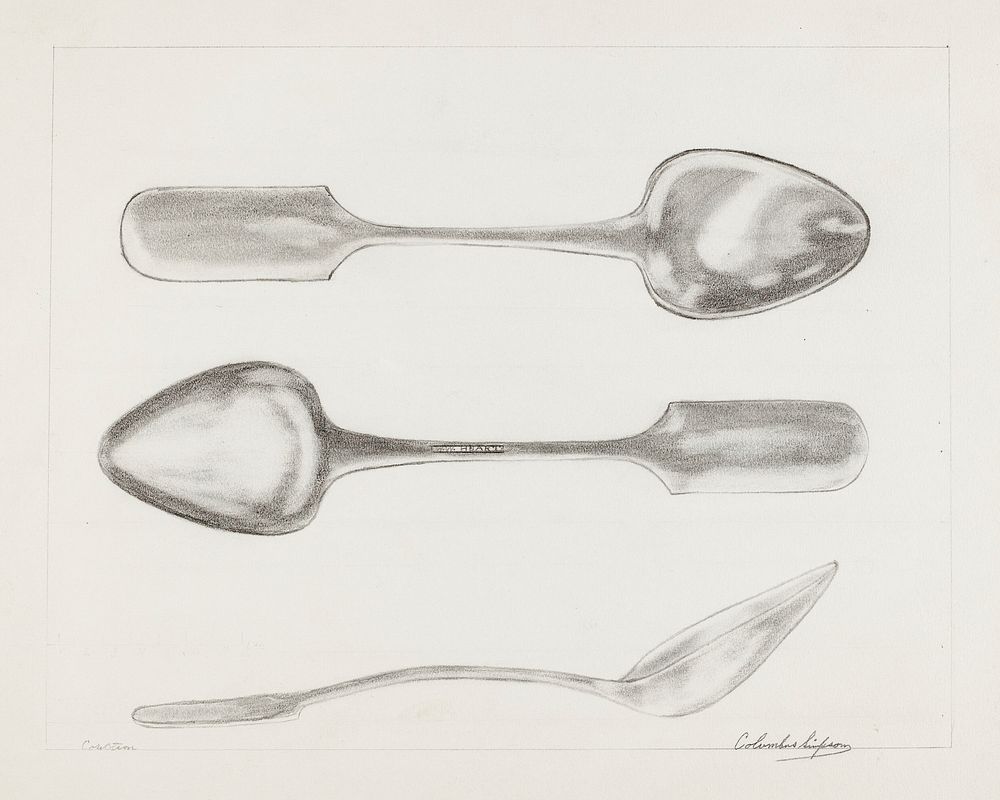 Silver Tablespoon (1935&ndash;1942) by Columbus Simpson. Original from The National Gallery of Art. Digitally enhanced by…