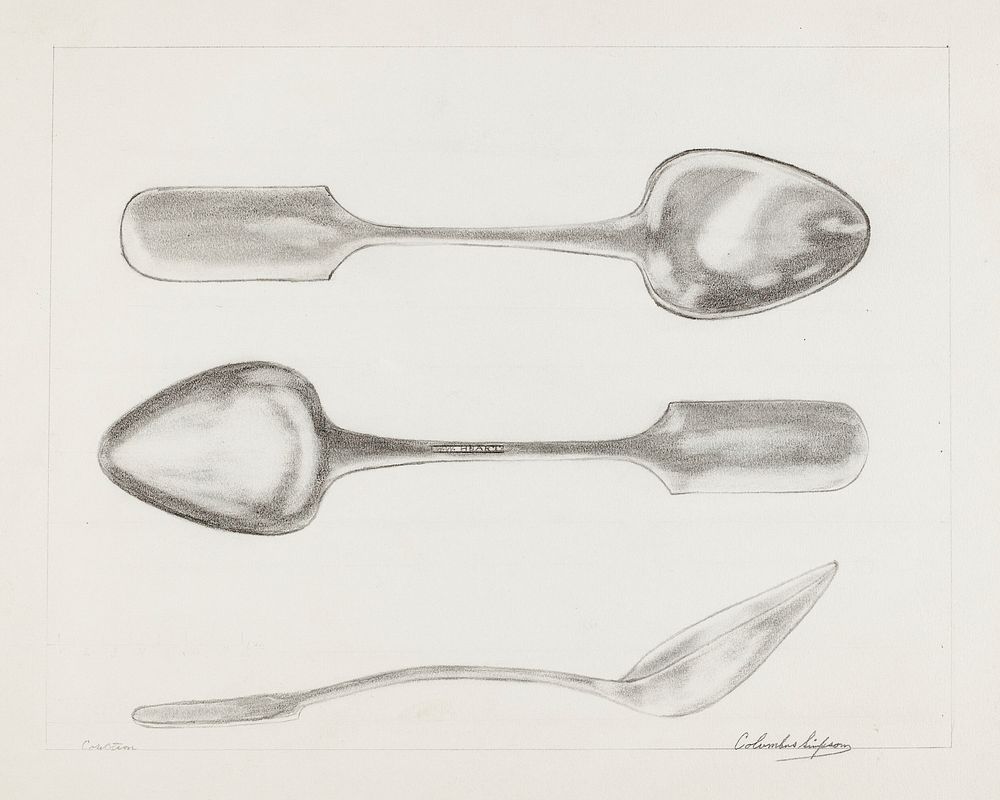 Silver Tablespoon (1935–1942) by Columbus Simpson. Original from The National Gallery of Art. Digitally enhanced by rawpixel.