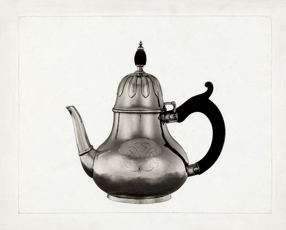 Teapot (1935&ndash;1942) by unknown American 20th Century artist. Original from The National Gallery of Art. Digitally…