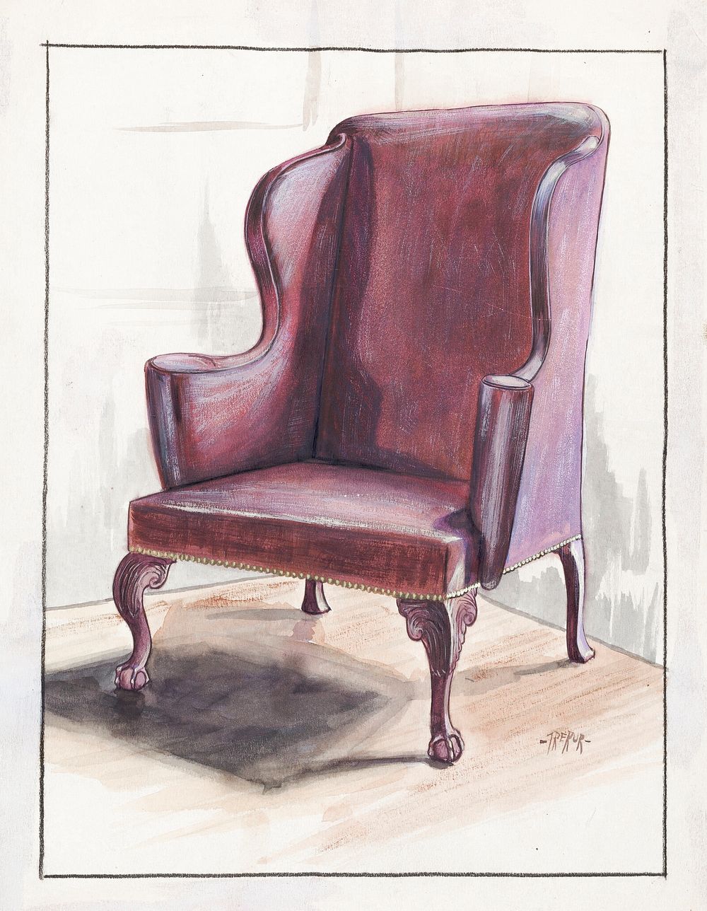 Wing Chair (ca.1936) by Michael Trekur. Original from The National Gallery of Art. Digitally enhanced by rawpixel.