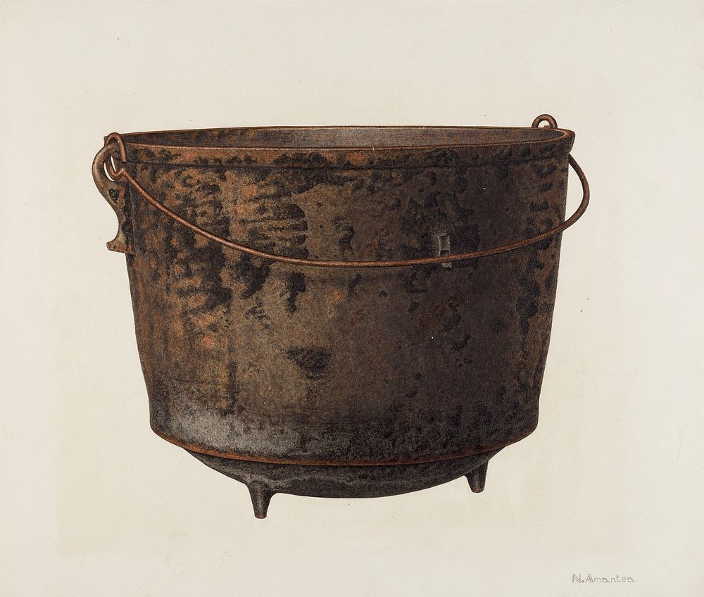 Kettle (ca. 1940) by Nicholas Amantea. Original from The National Gallery of Art. Digitally enhanced by rawpixel.