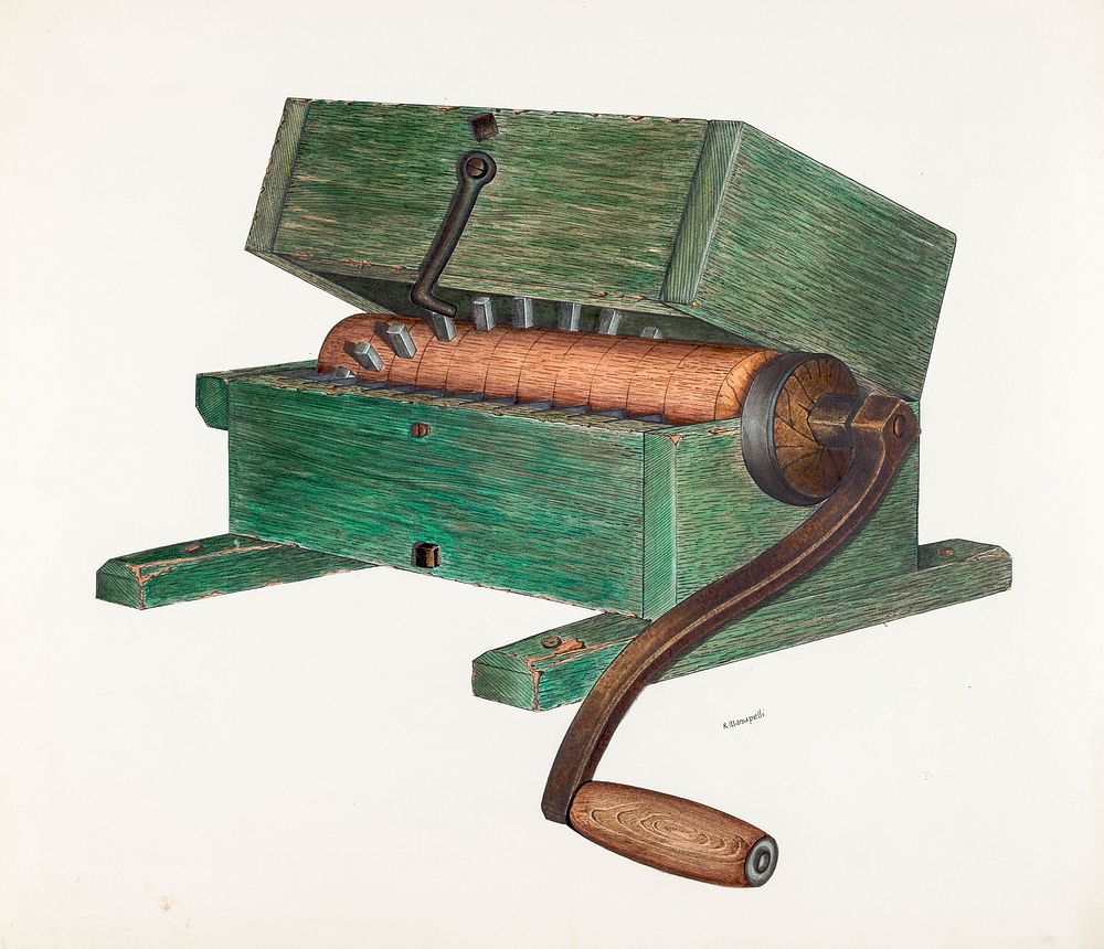 Meat Chopper (ca. 1940) by Raymond Manupelli. Original from The National Gallery of Art. Digitally enhanced by rawpixel.