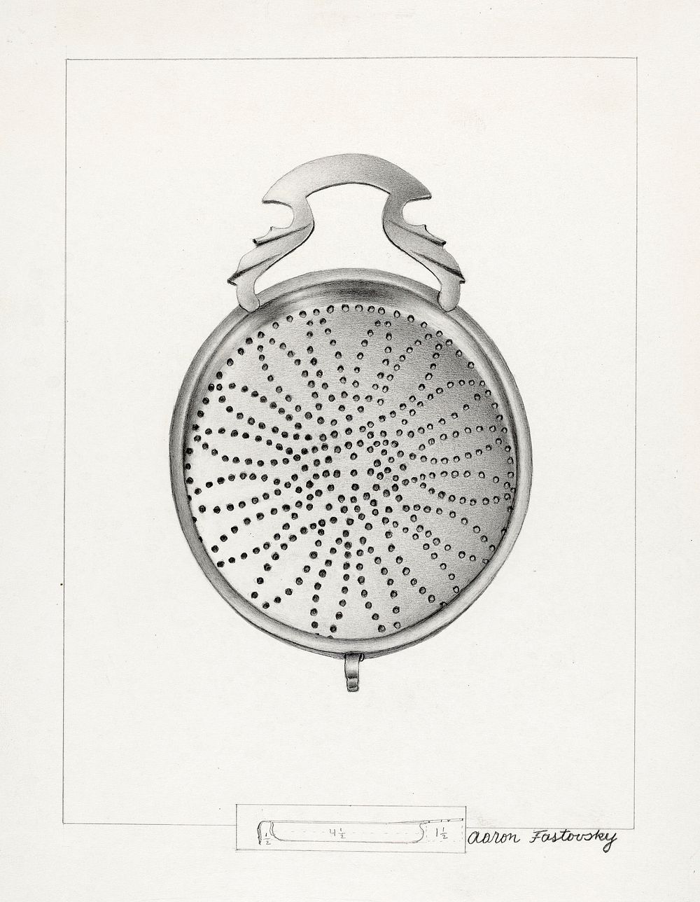 Silver Punch Strainer (ca.1936) by Aaron Fastovsky. Original from The National Gallery of Art. Digitally enhanced by…