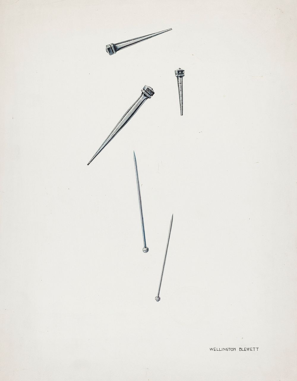 Nails and Pins (ca.1937) by Wellington Blewett. Original from The National Gallery of Art. Digitally enhanced by rawpixel.