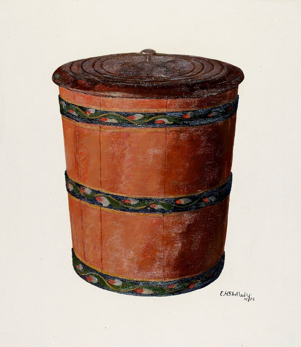 German Pail and Cover (ca. 1938) by Eugene Shellady. Original from The National Gallery of Art. Digitally enhanced by…