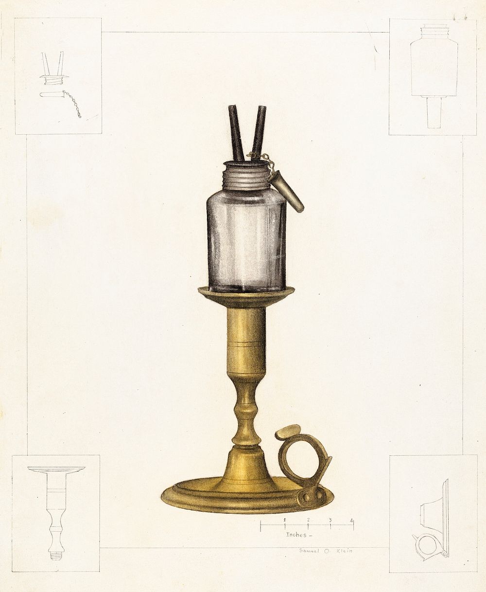 Peg Lamp (ca. 1937) by Samuel O. Klein. Original from The National Gallery of Art. Digitally enhanced by rawpixel.