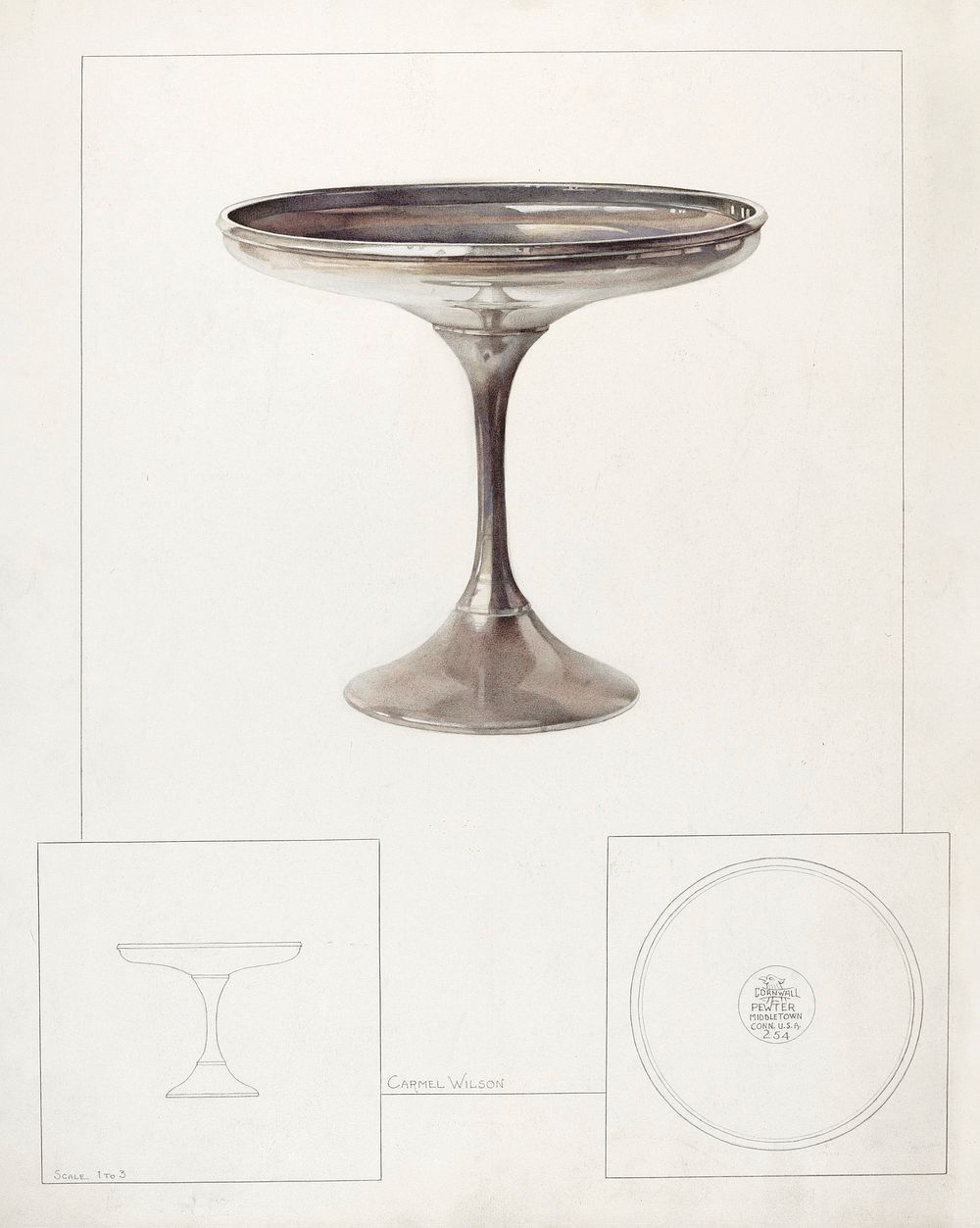 Pewter Compote (ca. 1937) by Carmel Wilson. Original from The National Gallery of Art. Digitally enhanced by rawpixel.