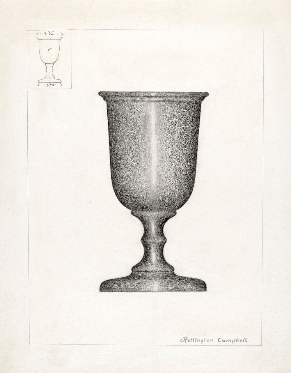 Pewter Cup (1935&ndash;1942)  by Rollington Campbell. Original from The National Gallery of Art. Digitally enhanced by…