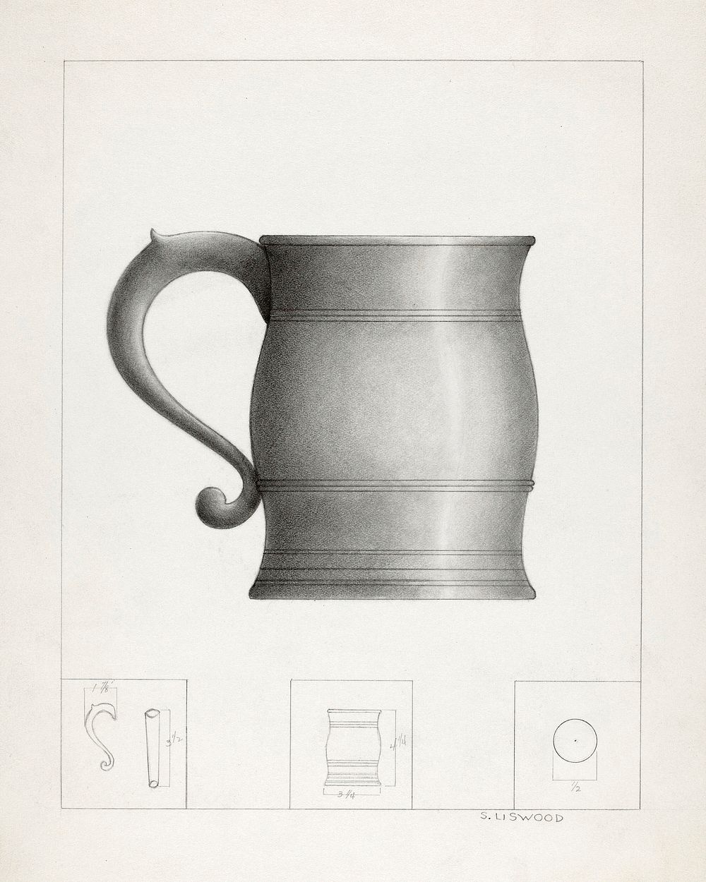 Pewter Mug (1935&ndash;1942)  by Sidney Liswood. Original from The National Gallery of Art. Digitally enhanced by rawpixel.
