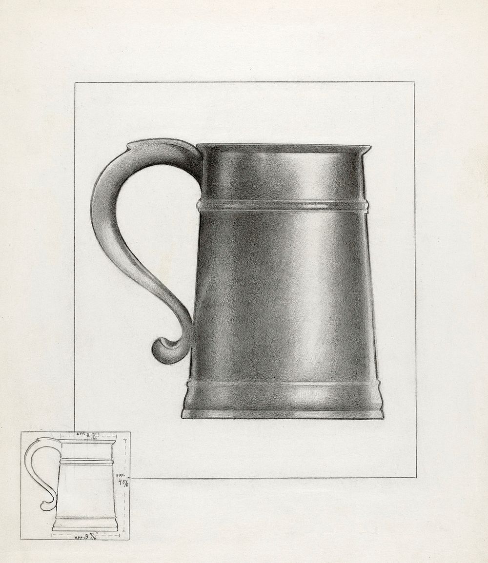 Pewter Mug (ca. 1936) by Charles Cullen. Original from The National Gallery of Art. Digitally enhanced by rawpixel.