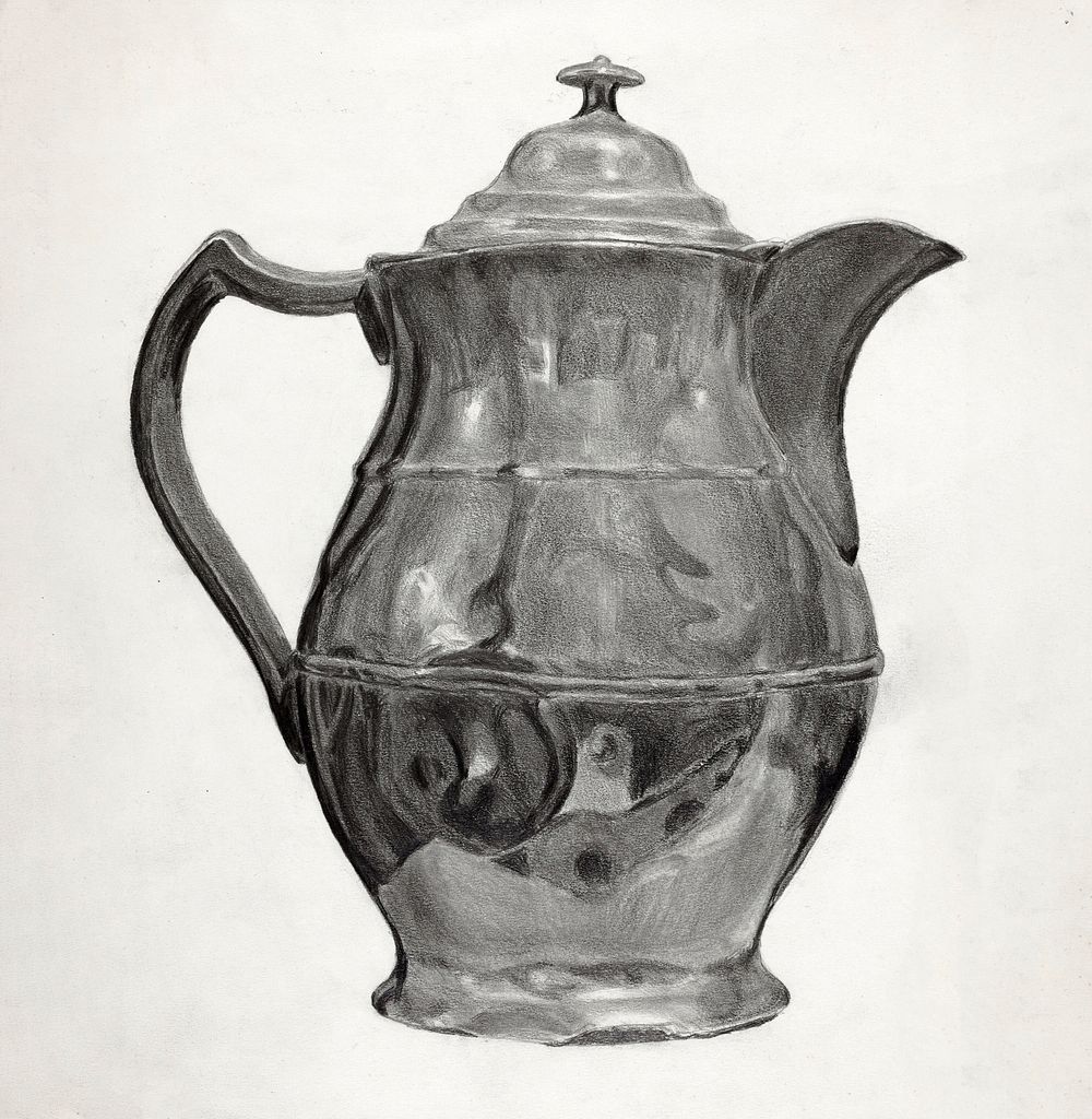 Pewter Pitcher (1935&ndash;1942) by Francis Borelli. Original from The National Gallery of Art. Digitally enhanced by…