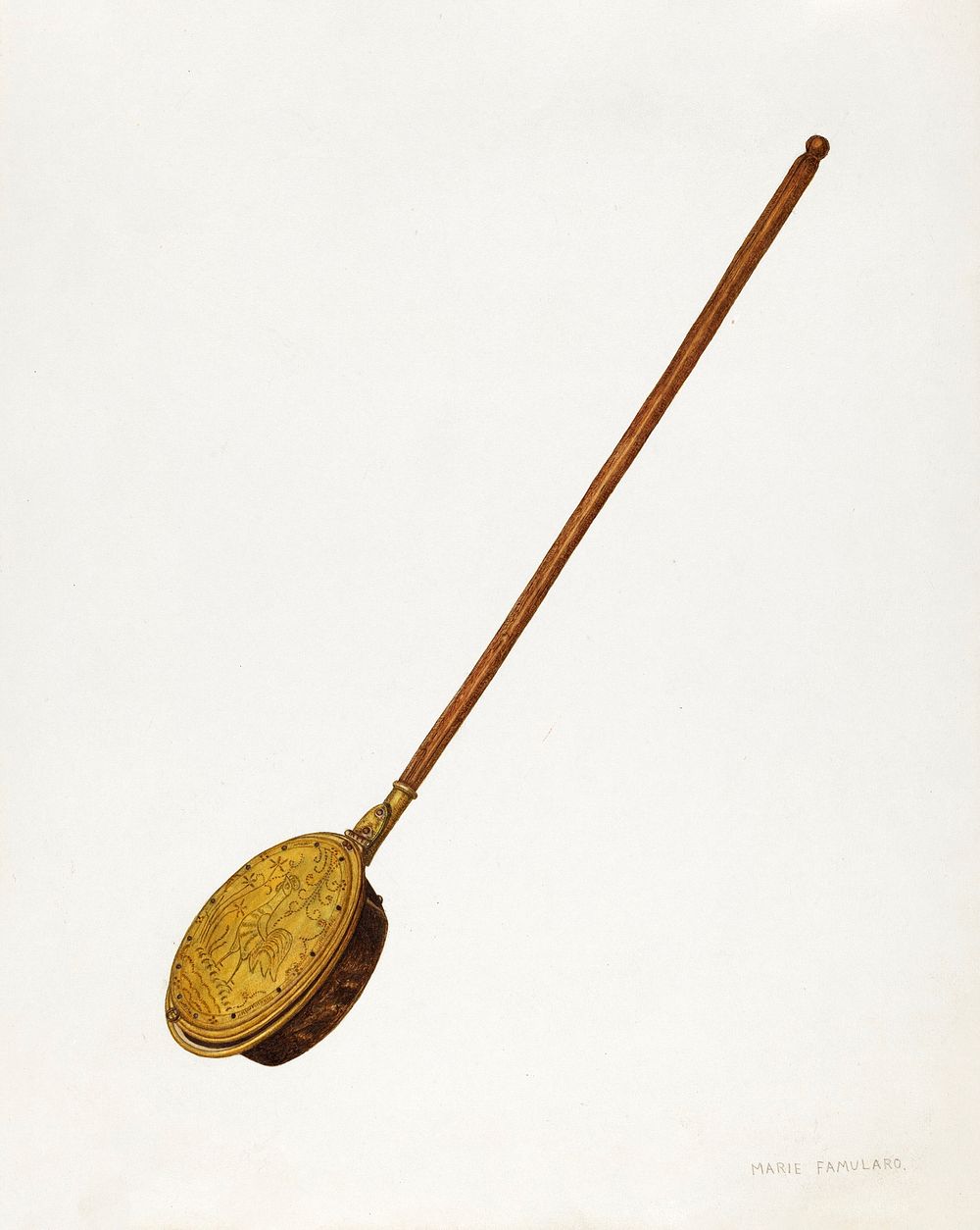 Warming Pan (ca.1937) by Marie Famularo. Original from The National Gallery of Art. Digitally enhanced by rawpixel.