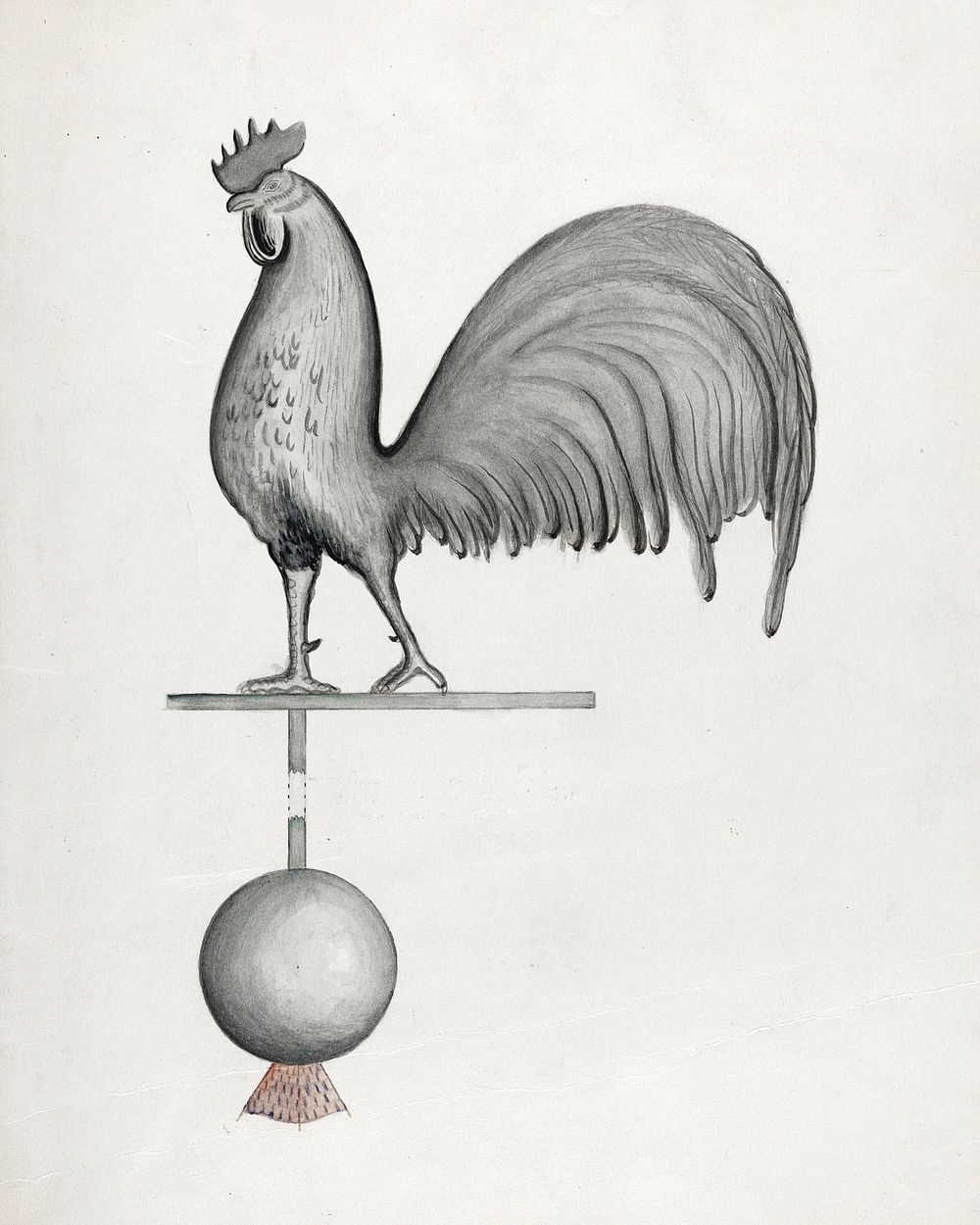 Weather Vane - Iron Rooster (c. 1937) by Albert Eyth. Original from The National Gallery of Art. Digitally enhanced by…