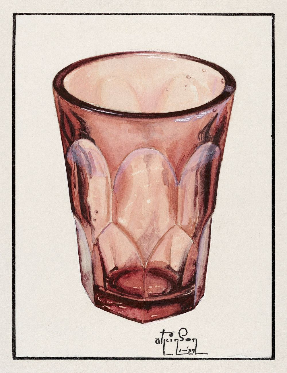Whiskey Glass (ca.1937) by Ralph Atkinson. Original from The National Gallery of Art. Digitally enhanced by rawpixel.