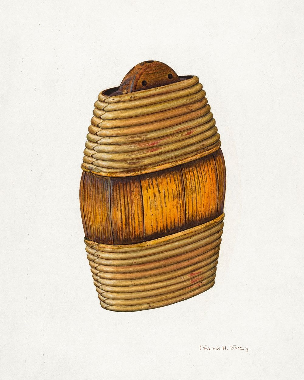 Willow-Bound Flask (ca.1940) by Frank Gray. Original from The National Gallery of Art. Digitally enhanced by rawpixel.