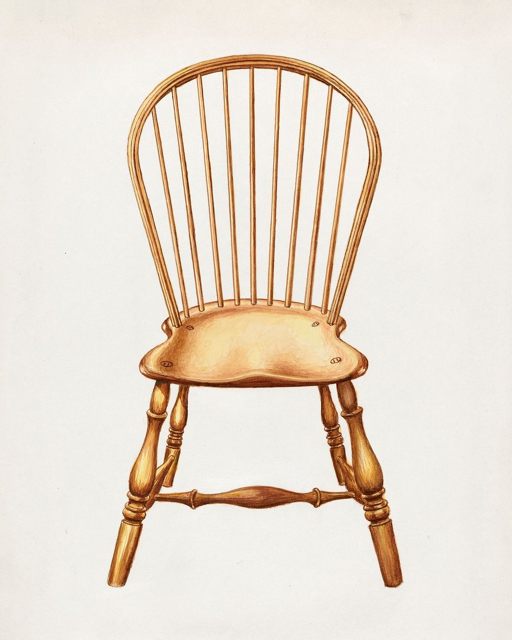 Windsor Chair (ca.1936) by Gerald Bernhardt. Original from The National Gallery of Art. Digitally enhanced by rawpixel.