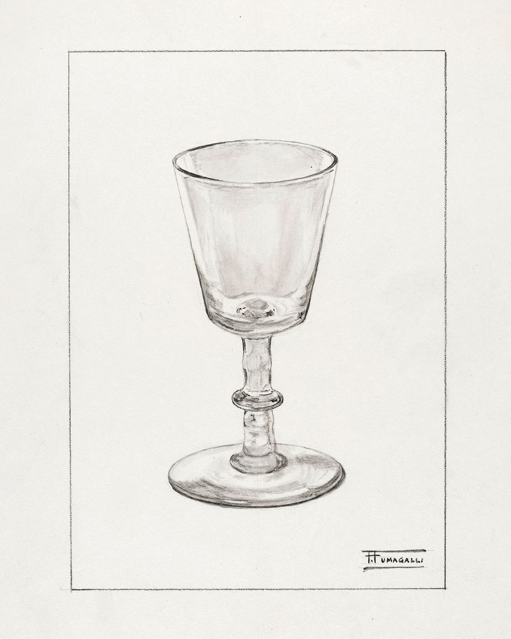 Wine Glass (ca.1936) by Frank Fumagalli. Original from The National Gallery of Art. Digitally enhanced by rawpixel.