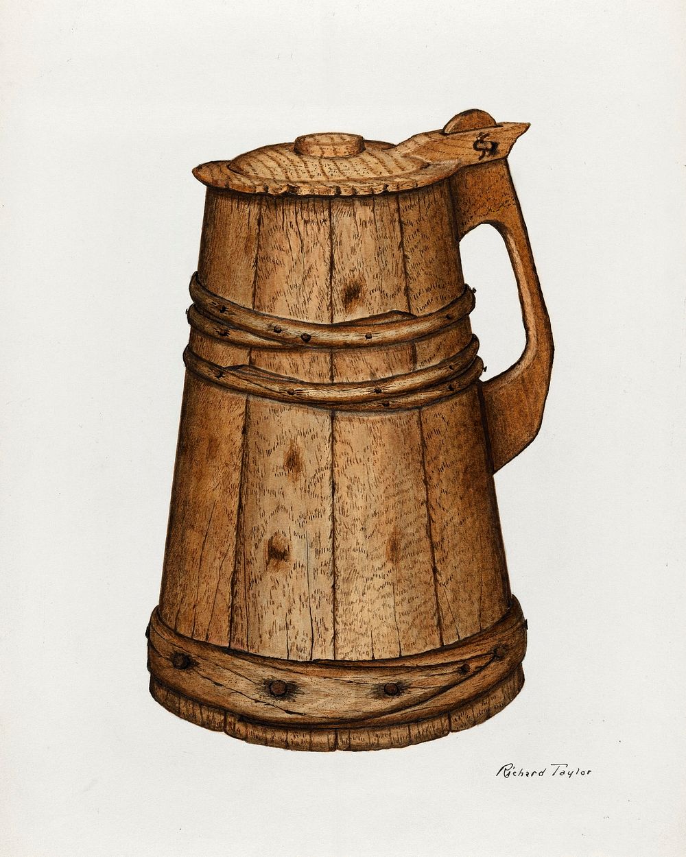 Wood Tankard (1940) by Richard Taylor. Original from The National Gallery of Art. Digitally enhanced by rawpixel.