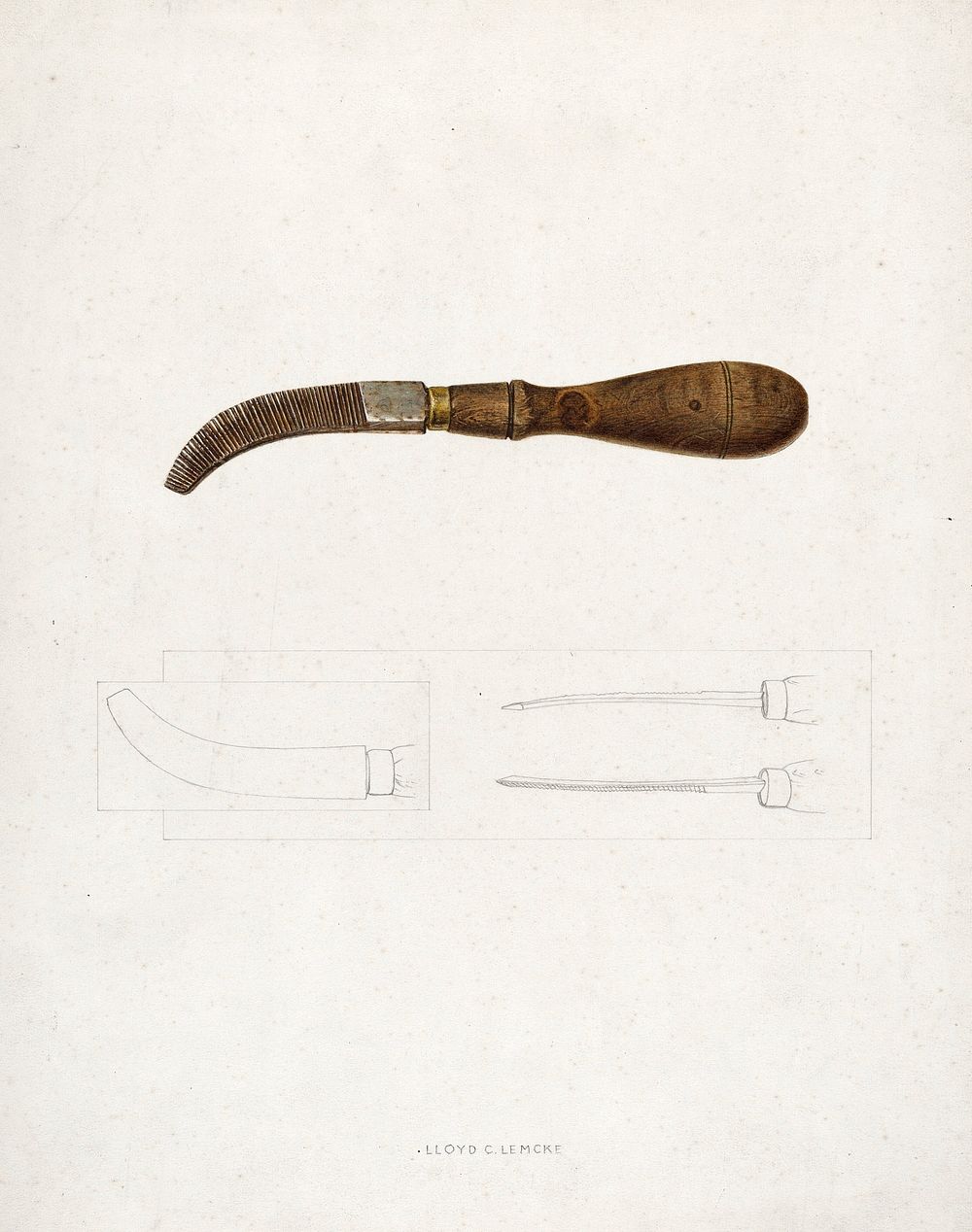 Wooden Peg File (ca.1937) by Lloyd Charles Lemcke. Original from The National Gallery of Art. Digitally enhanced by rawpixel.