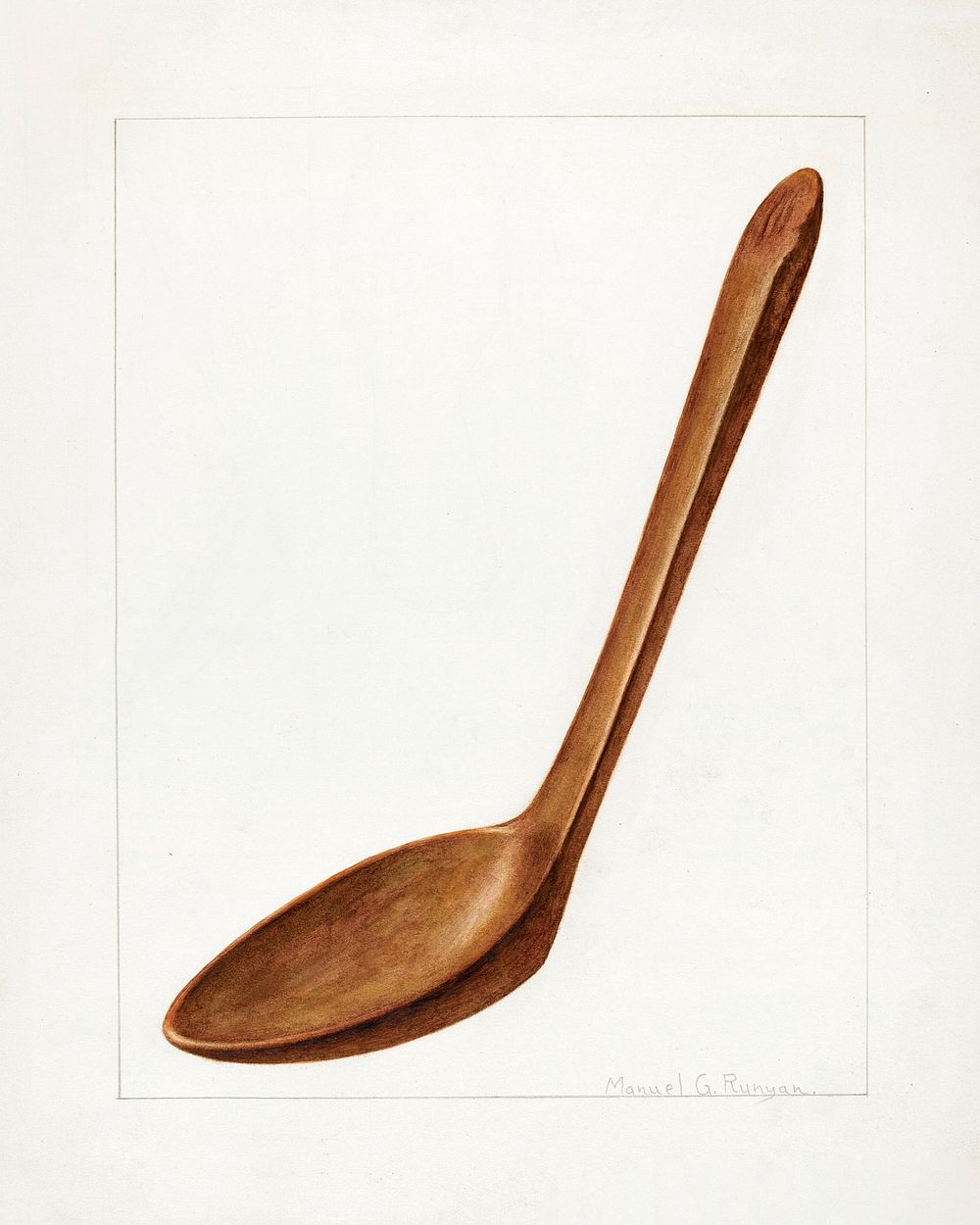 Wooden Spatula (ca.1938) by Manuel G. Runyan. Original from The National Gallery of Art. Digitally enhanced by rawpixel.
