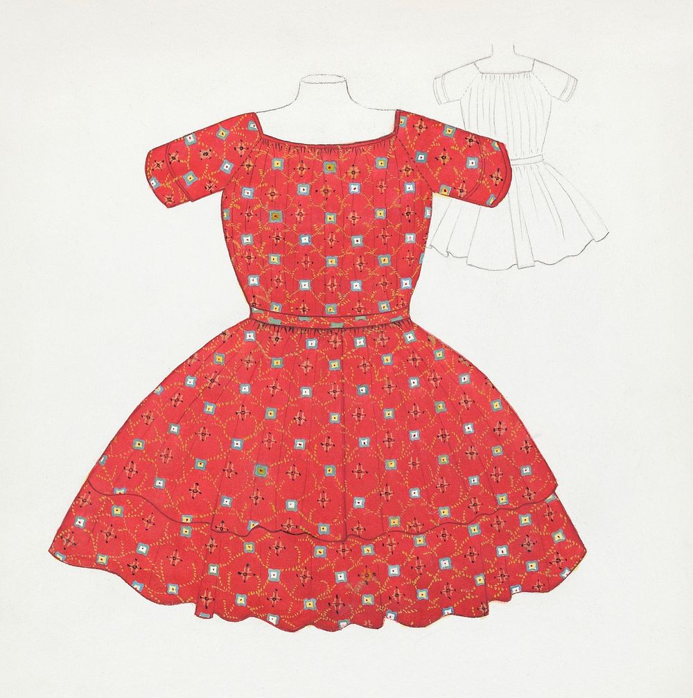 Child's Dress (1935&ndash;1942) by Esther Hansen. Original from The National Gallery of Art. Digitally enhanced by rawpixel.