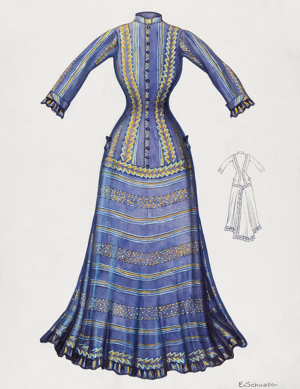 Dress (c. 1936) by Erwin Schwabe. Original from The National Gallery of Art. Digitally enhanced by rawpixel.