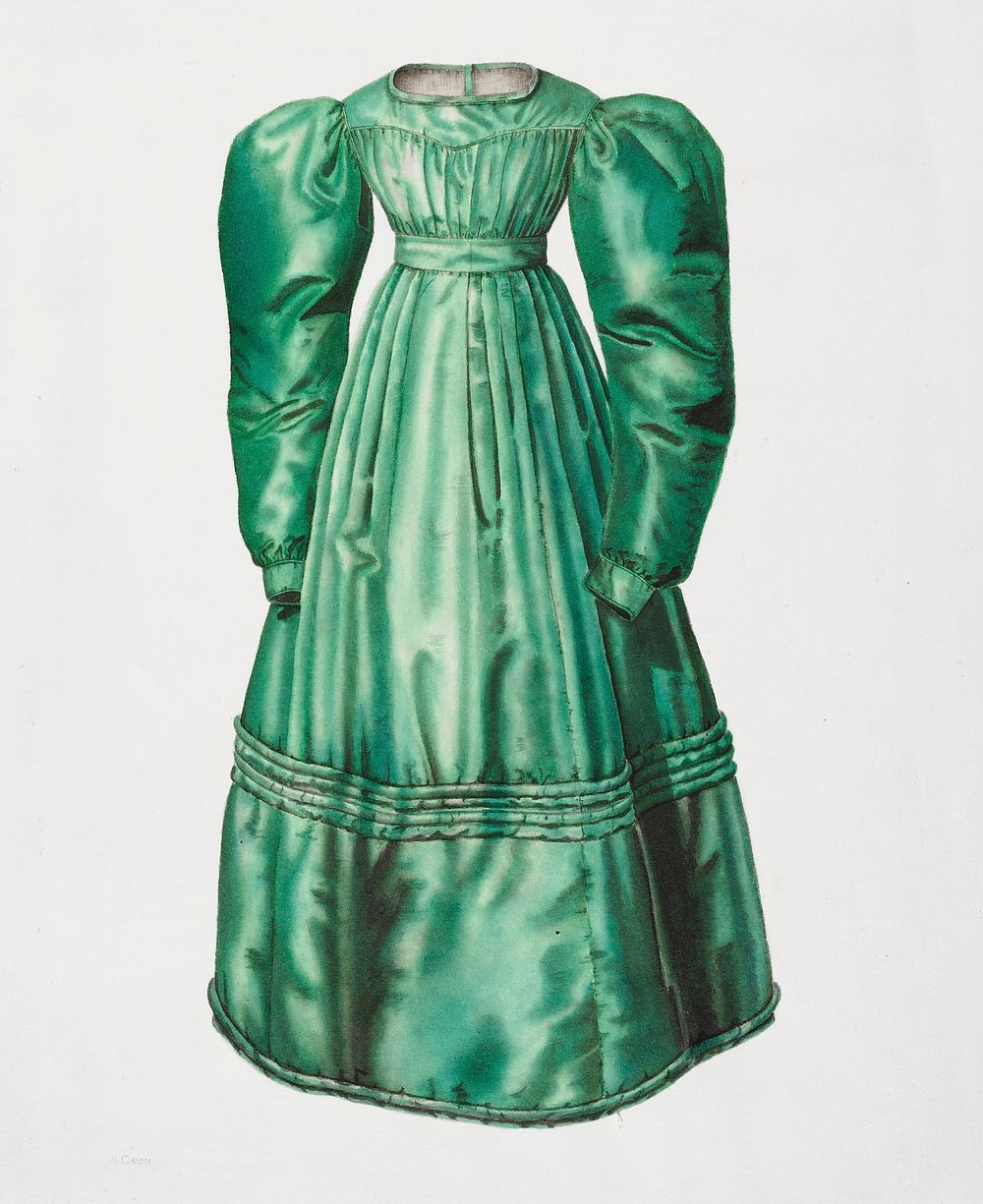 Dress (ca.1938) by Nancy Crimi. Original from The National Gallery of Art. Digitally enhanced by rawpixel.