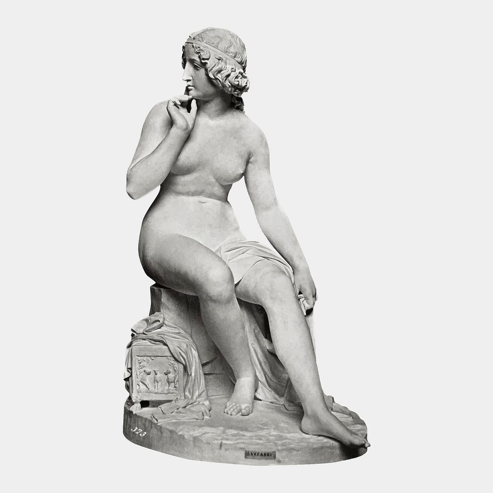 Vintage female figure design element, aesthetic Greek goddess vector collage element