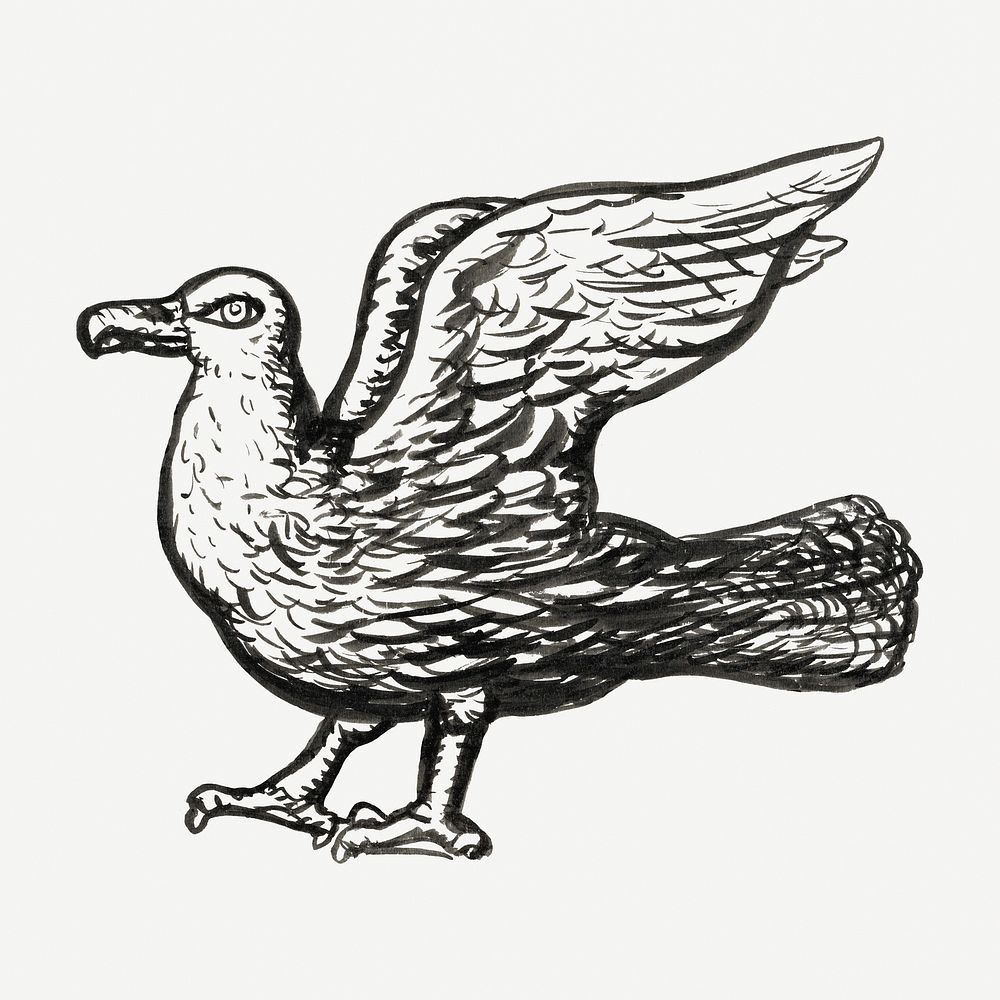 Seagull vintage drawing, remixed from artworks from Leo Gestel
