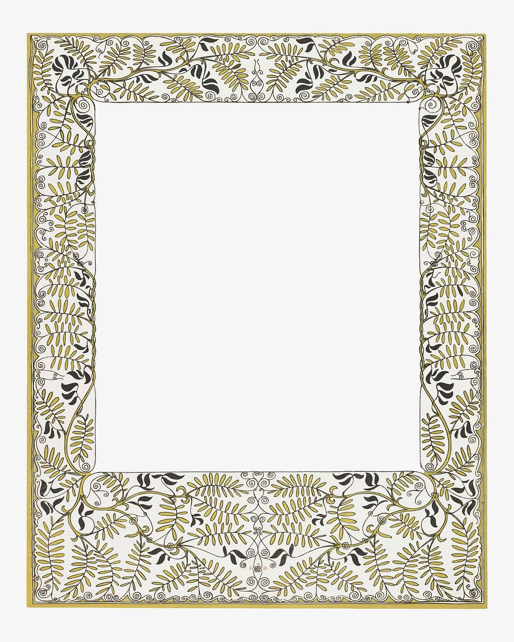 Botanical art nouveau frame vector, remixed from artworks by Gerrit Willem Dijsselhof