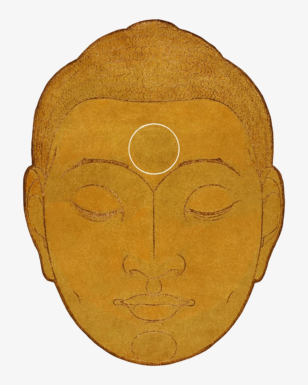 Buddha head vector vintage, remixed from artworks by Reijer Stolk