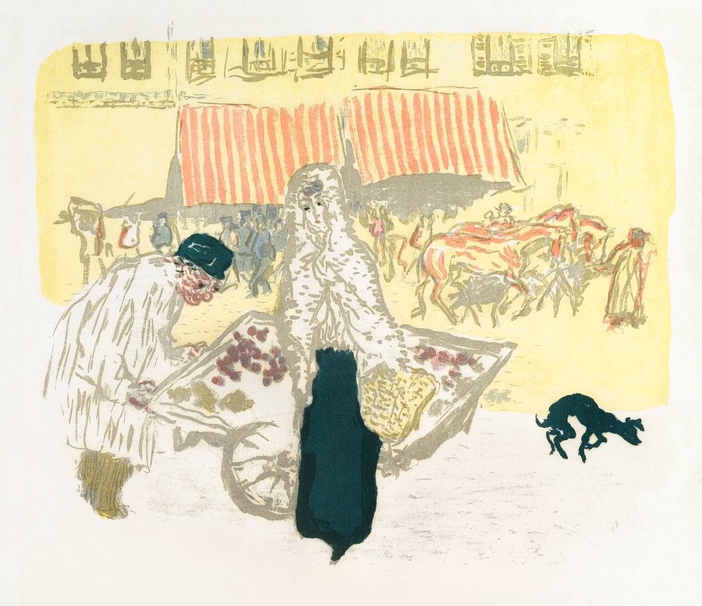 The Pushcart, from the series "Some Aspects of Parisian Life" (1897) print in high resolution by Pierre Bonnard. Original…