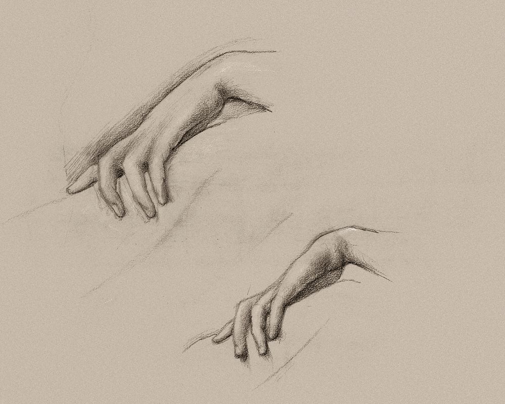 Studies for a Hand in The Godhead Fires drawing in high resolution by Sir Edward Burne&ndash;Jones. Original from Yale…